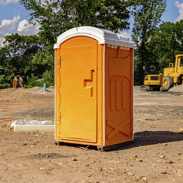 how often are the portable restrooms cleaned and serviced during a rental period in Liberty NE